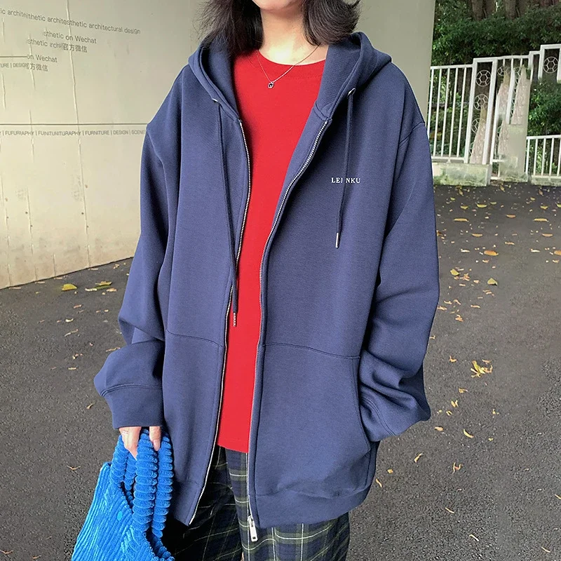 2025 Korean Women's Heavyweight Zip Hoodie