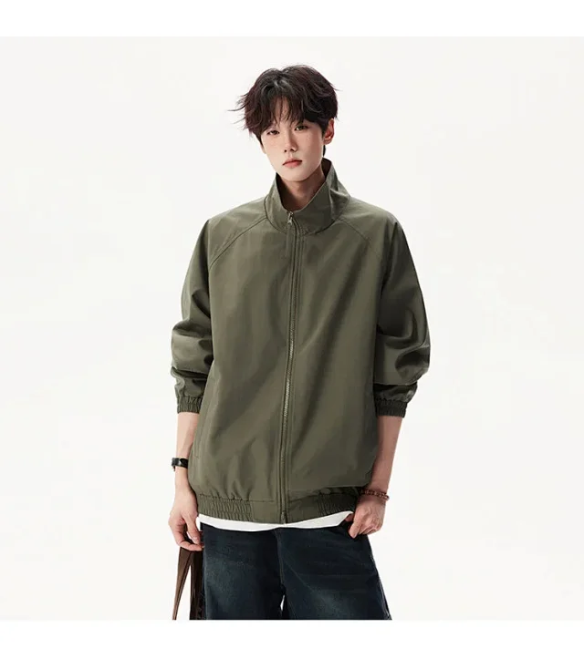 Cleanfit Color Block Retro Baseball Jacket Detail