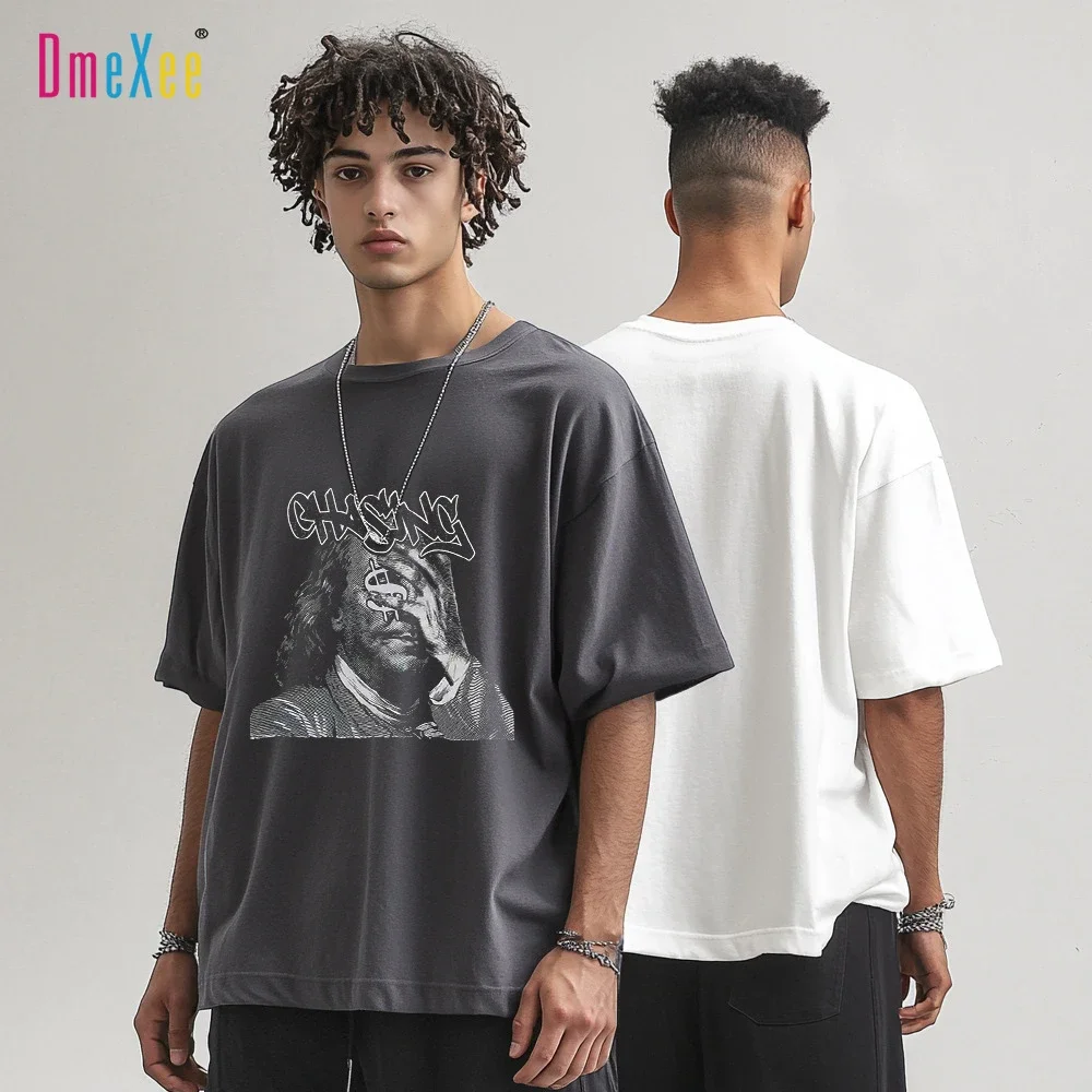 New Men's Oversize Tee with Dollar Print