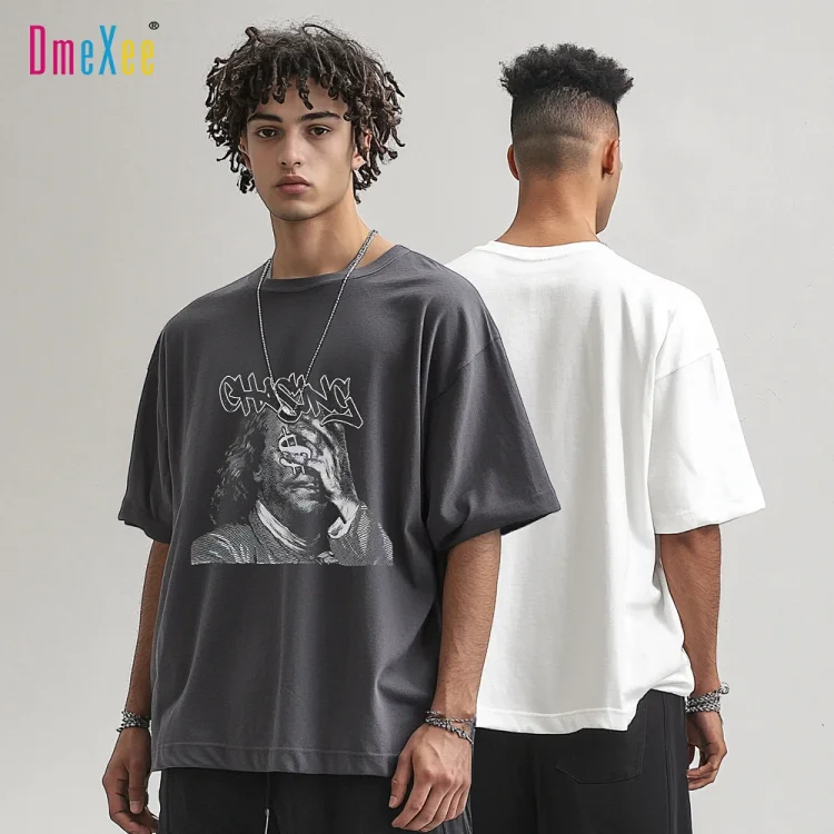 New Men's Oversize Tee with Dollar Print