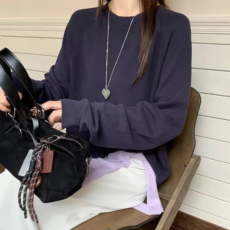 Korean Women's Boyfriend Raglan Long-Sleeve Tee