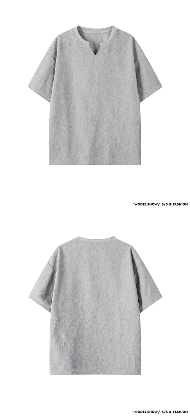 CleanFit Men's Plus Size Quick-Dry V-Neck Detail
