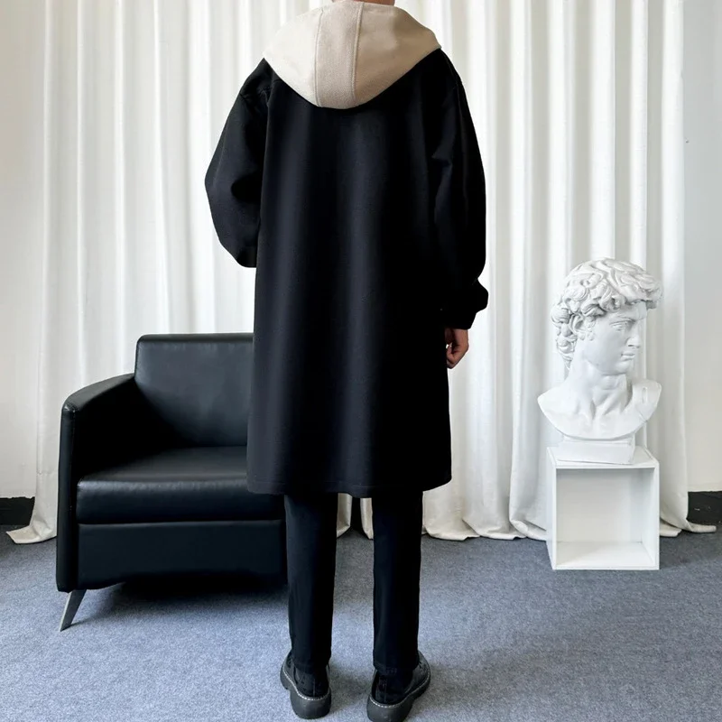 AW24 Men's Faux Two-Piece Hooded Coat
