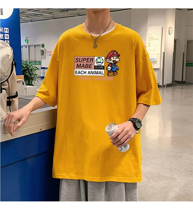 Men's Retro Hong Kong Mario T-Shirt Detail