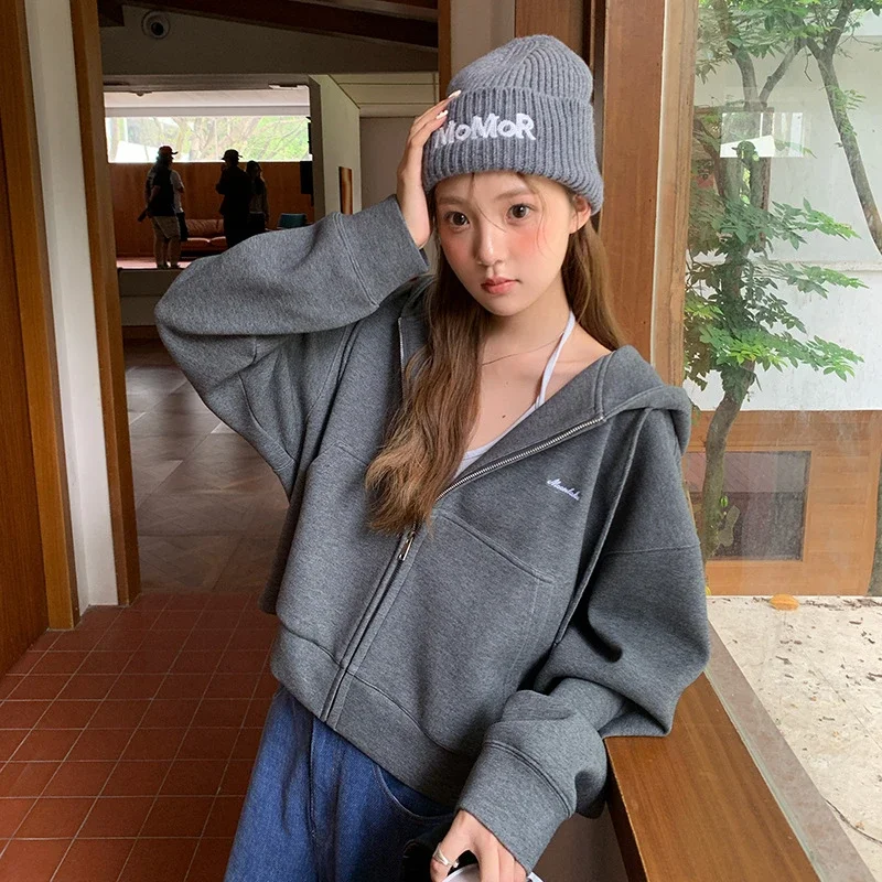Women's Oversized Cropped Zip Hoodie FW25