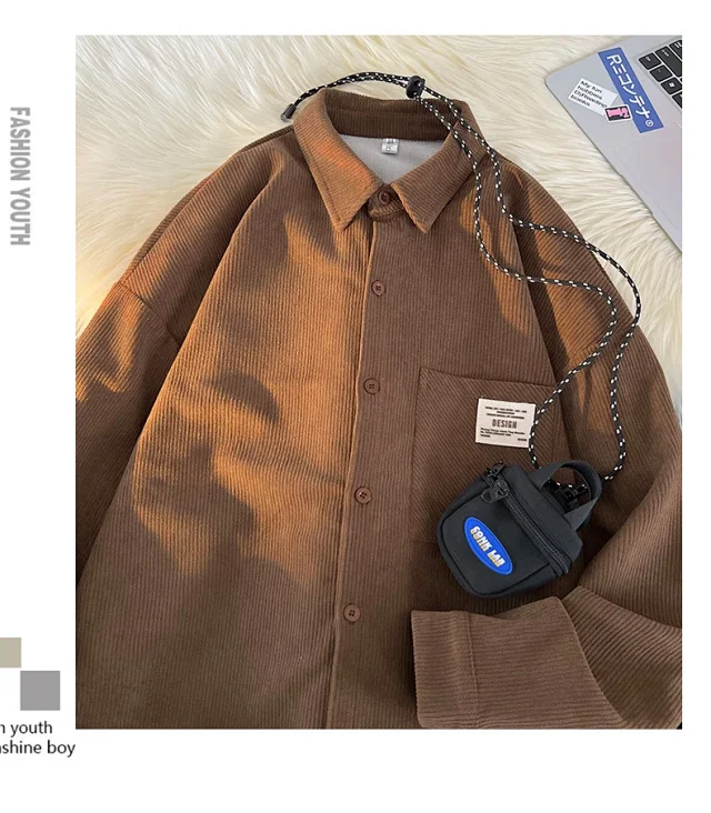 Japanese Vintage Men's Corduroy Shirt Detail