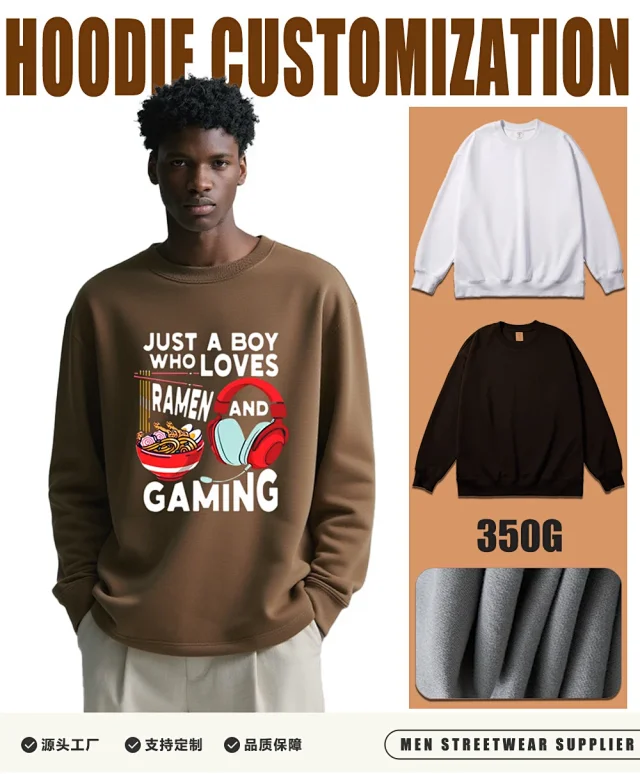 Men's Oversize Printed Crew Neck Sweatshirt Detail