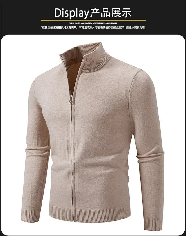 Ruisheng Men's Autumn/Winter Knit Cardigan Detail
