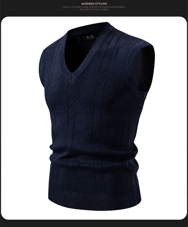 Amazon Men's Stripe Jacquard Knit Vest Detail