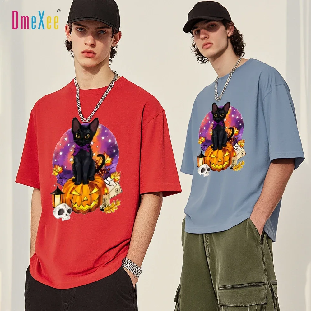 Men's Casual Loose-Fit Halloween Print Tee