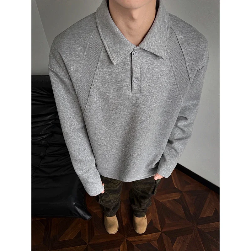 Men's Heavyweight Boxy Deconstructed Long-Sleeve Polo