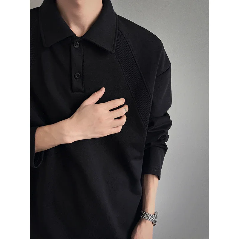 Men's Heavyweight Boxy Deconstructed Long-Sleeve Polo