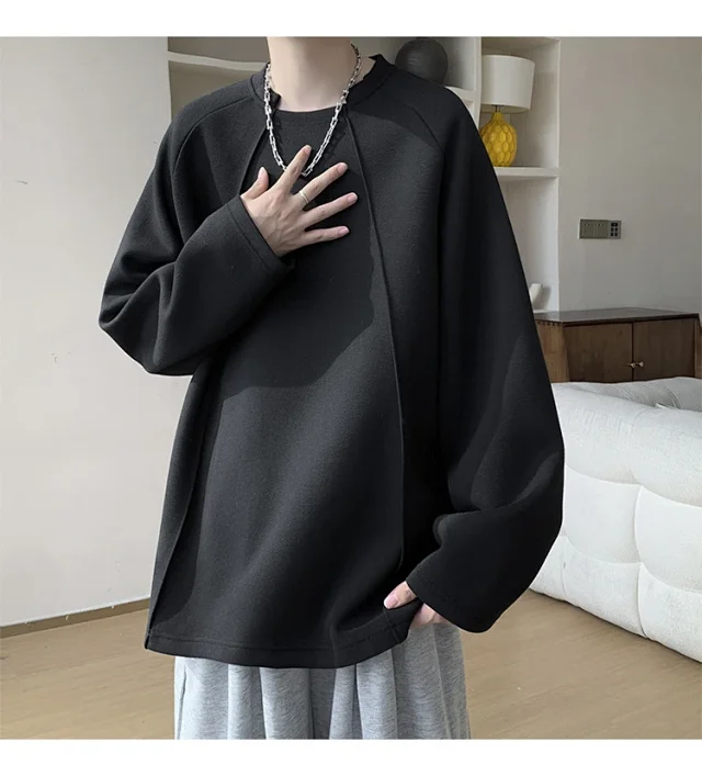 American Men's Long Sleeve Deconstructed Tee Detail