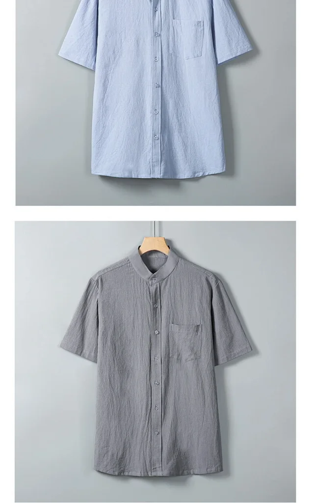 Men's Lightweight Summer Short-Sleeve Shirt Detail
