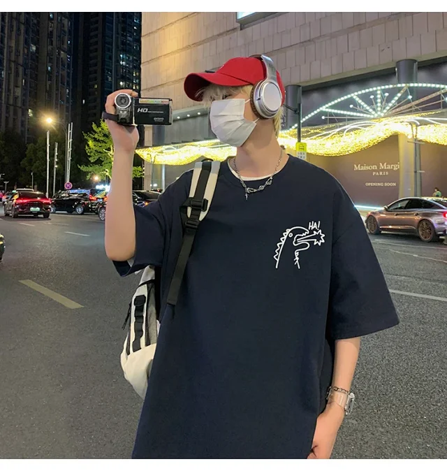 2025 Summer Men's Cotton Oversized T-Shirt Detail
