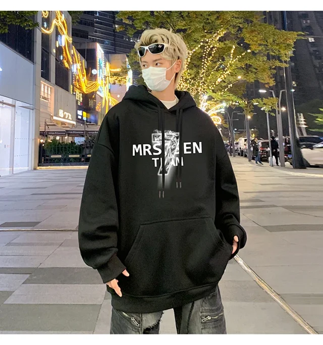 Men's Cotton Oversized Hoodie HK Style Detail