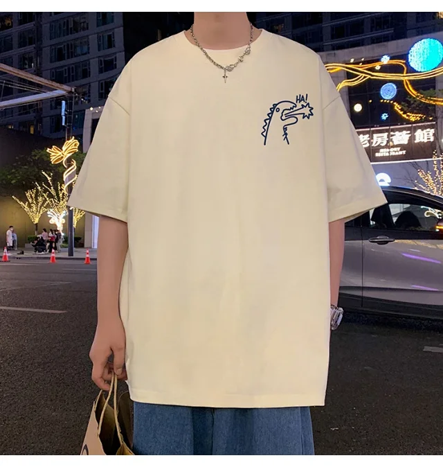 2025 Summer Men's Cotton Oversized T-Shirt Detail