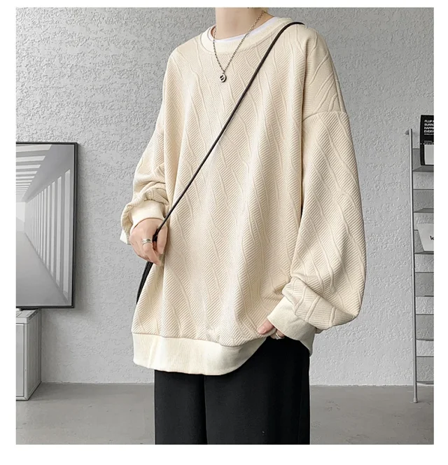 Men's Loose Textured Long Sleeve Tee Detail