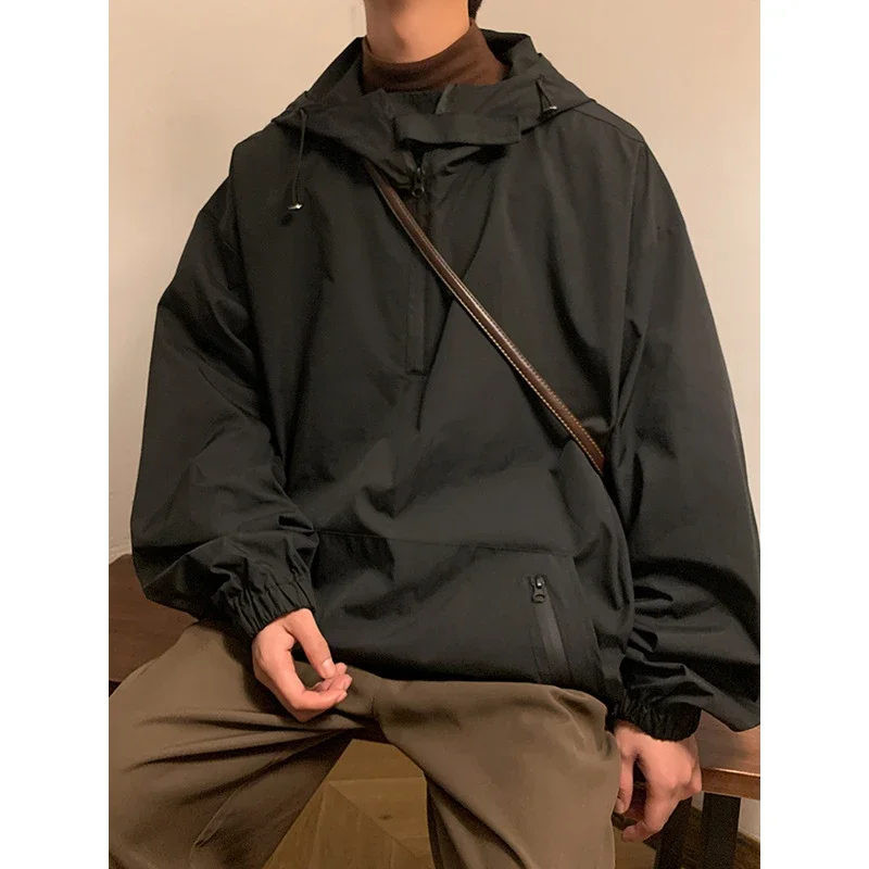 Men's & Youth Hooded Half-Zip Windbreaker