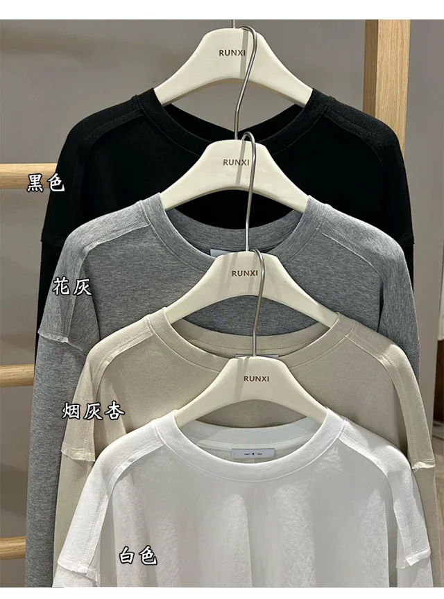 Women's Cotton Loose Long-Sleeve T-Shirt Detail