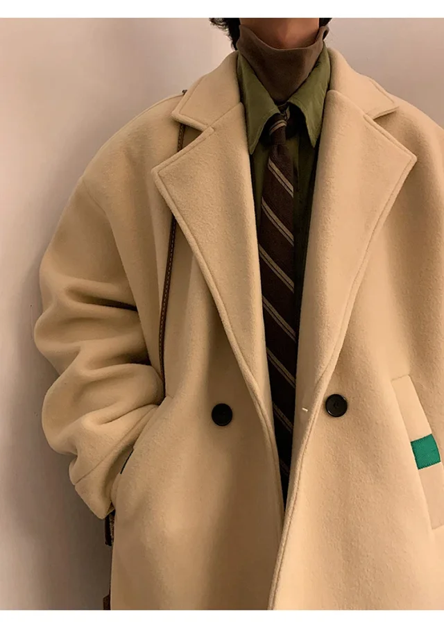 Men's Japanese Retro Oversized Winter Blazer Detail