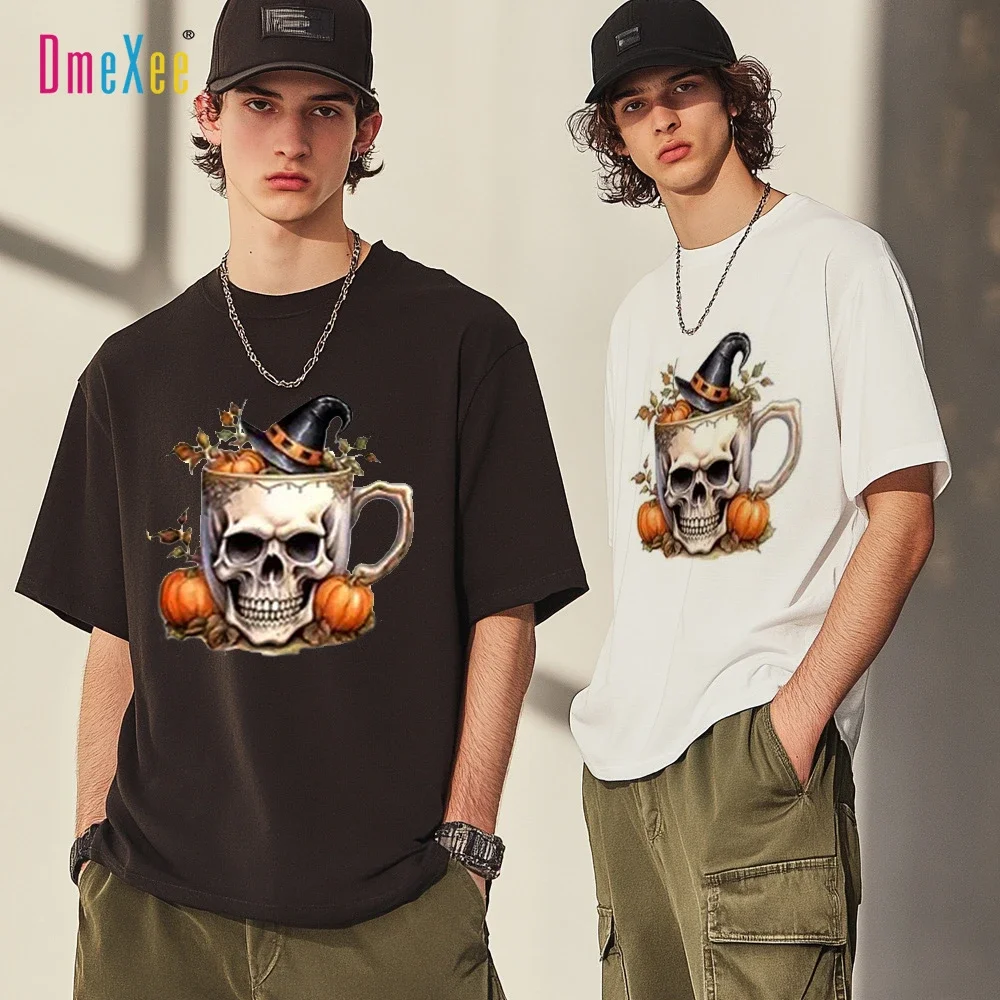 Men's Loose Fit Halloween Skull Tee