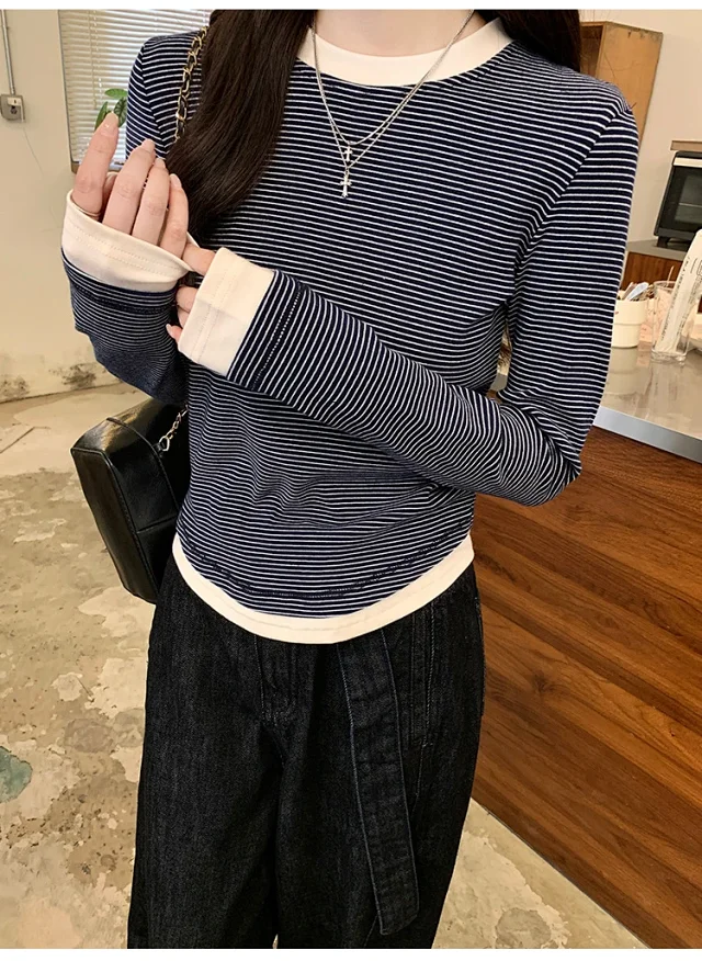 2025 Fall Women's Ribbed Longsleeve T-shirt Detail