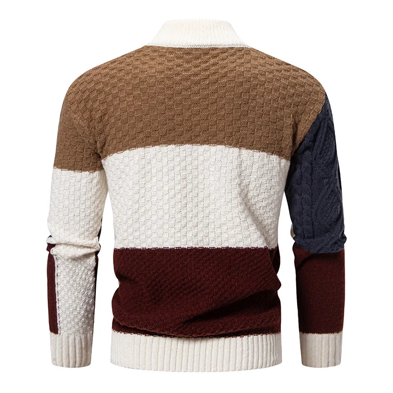 Men's Color Block Mock Neck Pullover