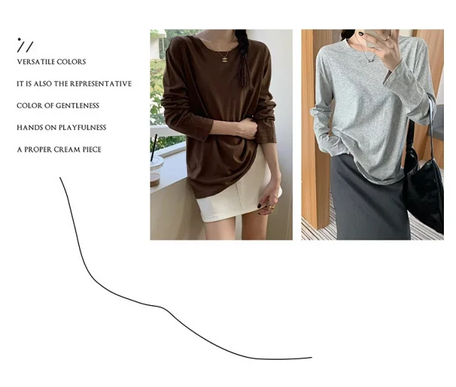 Relaxed Fit Slimming Long Sleeve Tee Detail