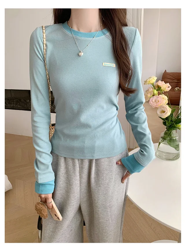 Women's Layered Colorblock Long Sleeve Tee Detail