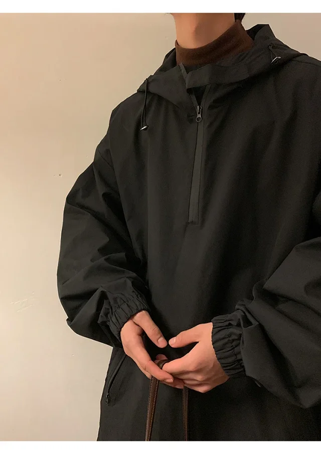 Men's & Youth Hooded Half-Zip Windbreaker Detail