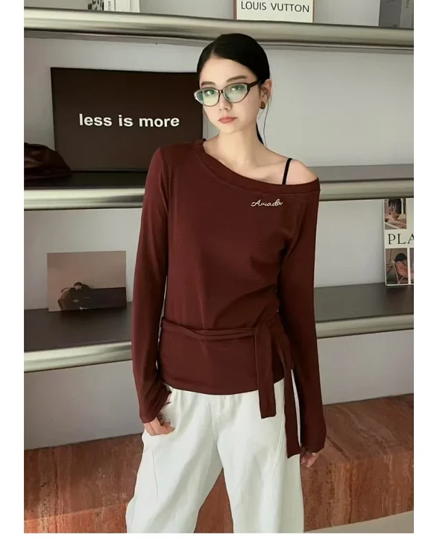 New Korean Off-Shoulder Slimming Women's Top Detail