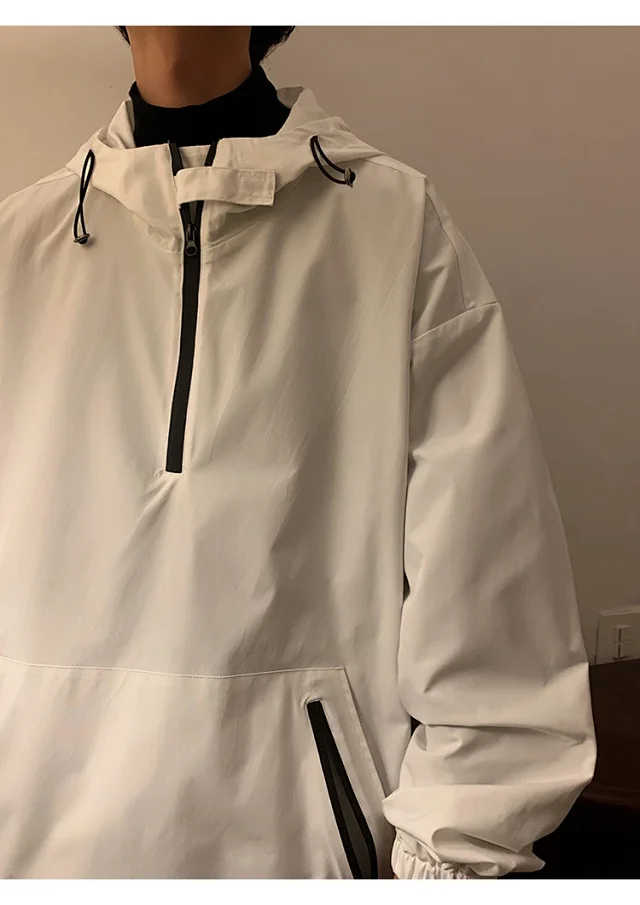 Men's & Youth Hooded Half-Zip Windbreaker Detail