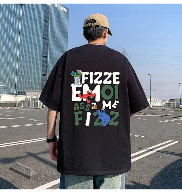 Men's Heavyweight Cotton Loose Fit Tee Detail