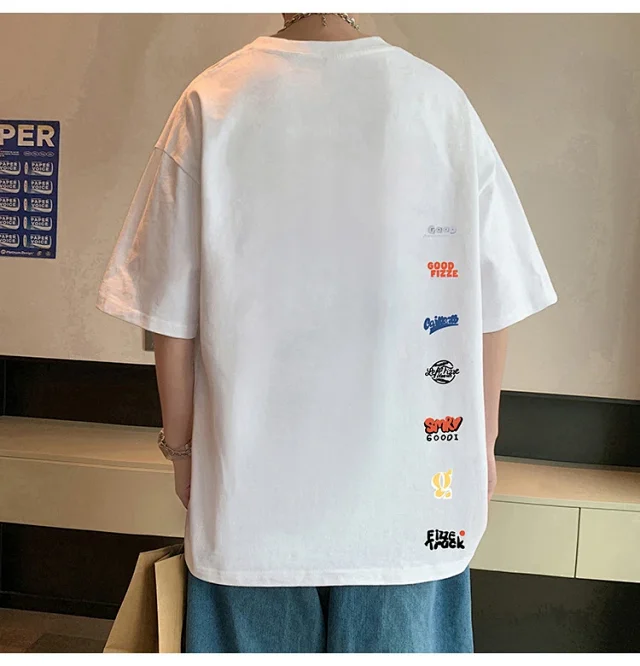 Men's Summer Oversize Round Neck Tee Detail