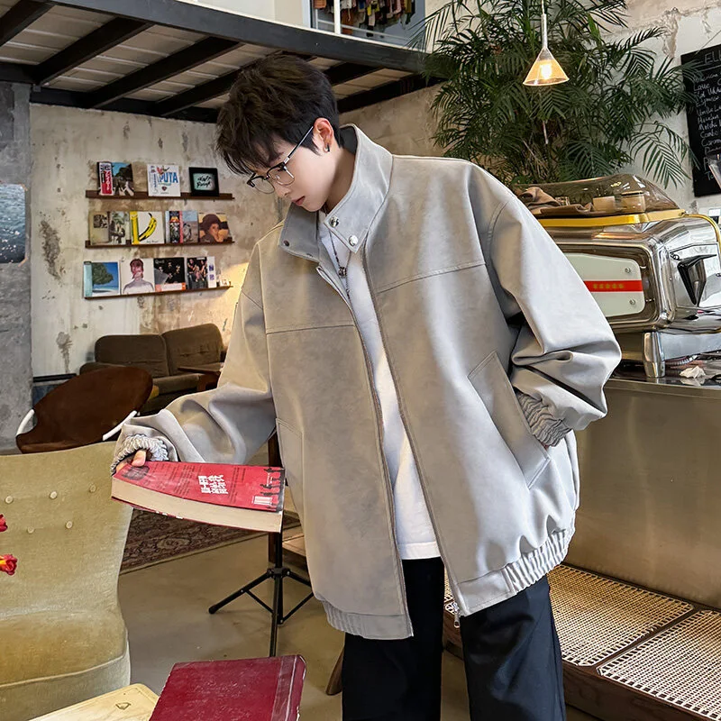 SS2025 Men's Matte Vintage PU Jacket