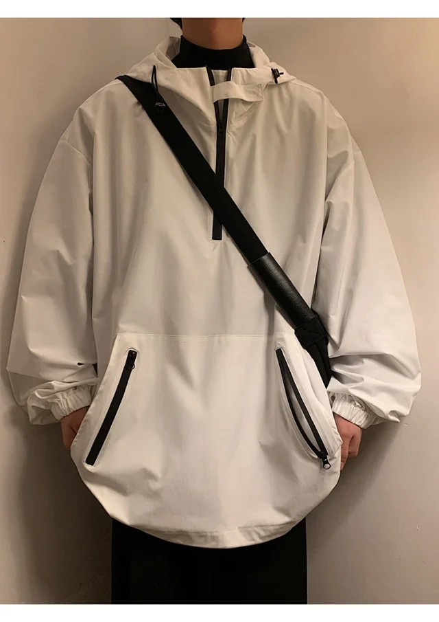 Men's & Youth Hooded Half-Zip Windbreaker Detail