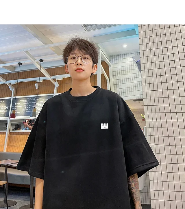 Men's Vintage Suede Heavyweight Oversized Tee Detail
