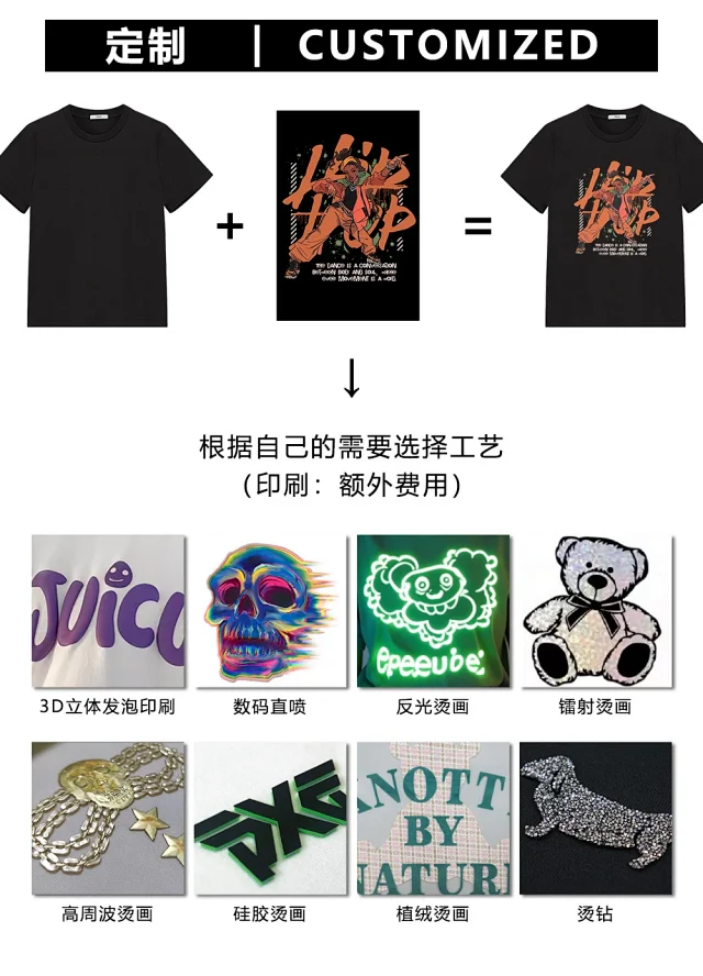 Men's Hip-Hop Slim Fit Heavyweight Tee Detail