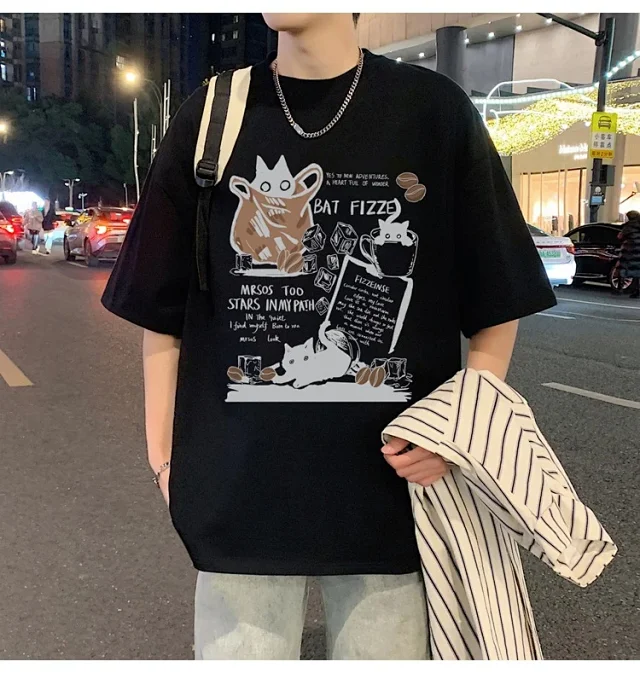 Men's Heavyweight Cotton Cartoon Youth Tee Detail