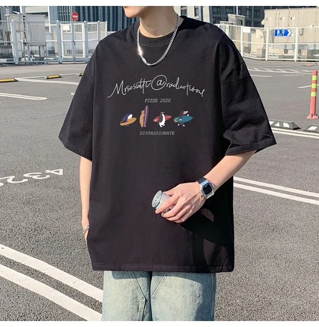 Men's Summer Trendy Oversized Cotton Tee Detail