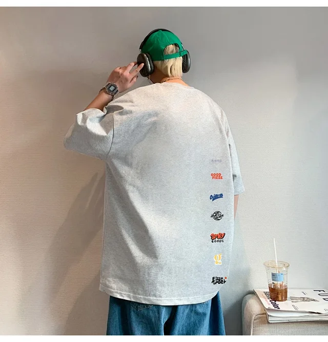 Men's Summer Oversize Round Neck Tee Detail