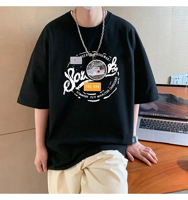 Men's Summer Casual Round Neck Tee Detail