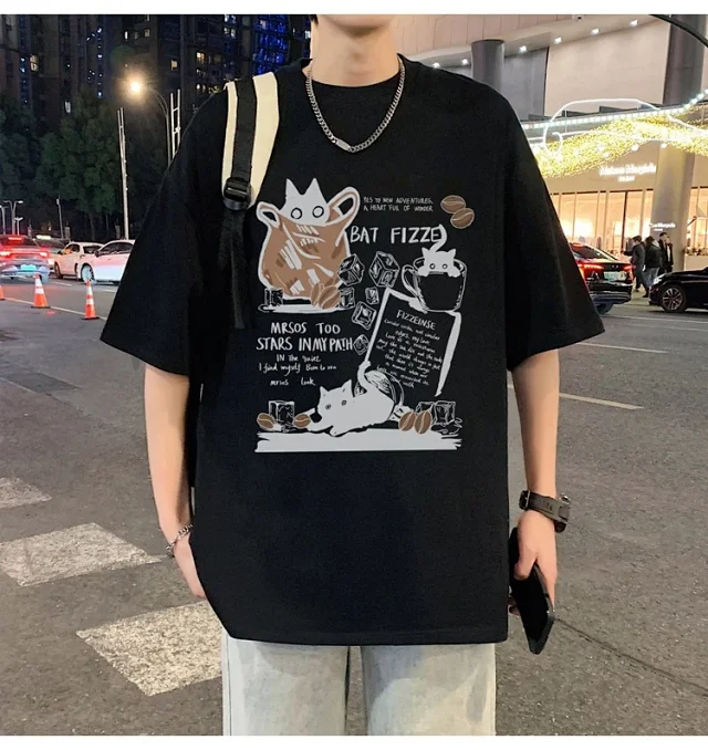 Men's Heavyweight Cotton Cartoon Youth Tee Detail