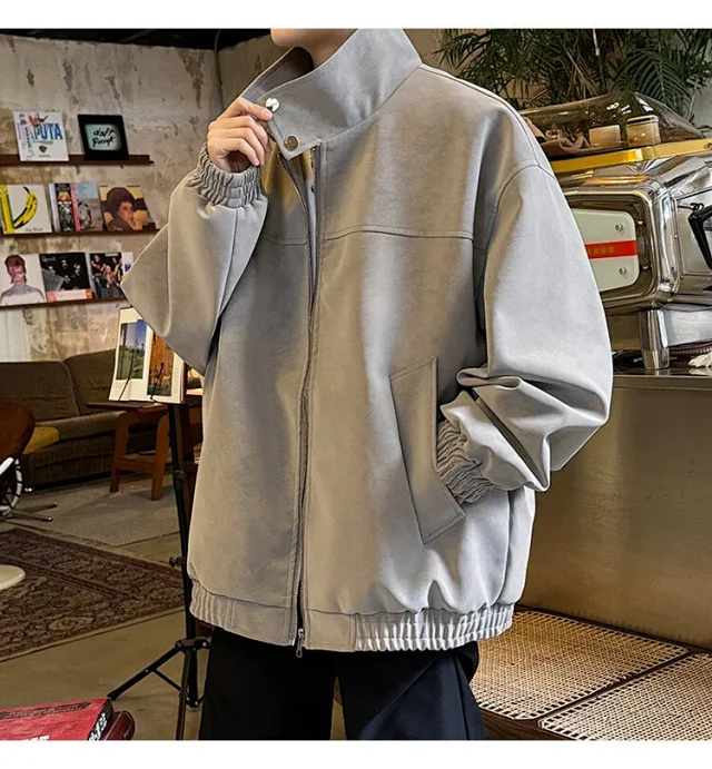 SS2025 Men's Matte Vintage PU Jacket Detail