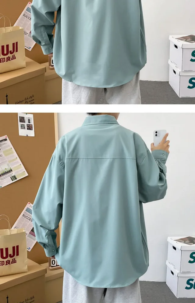 Men's Preppy Autumn Plus Size Shirt Detail