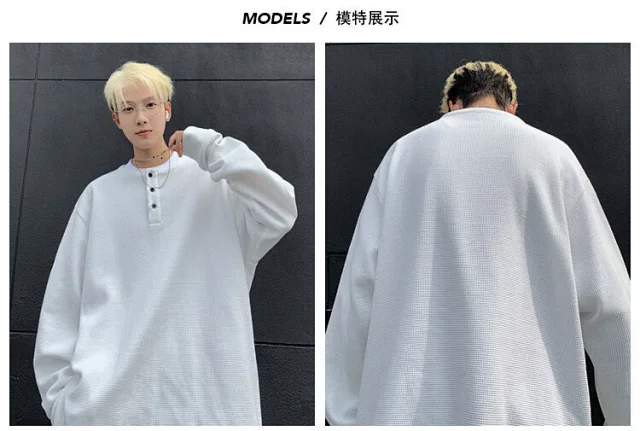 Men's Long Sleeve Waffle Thermal Tee Detail