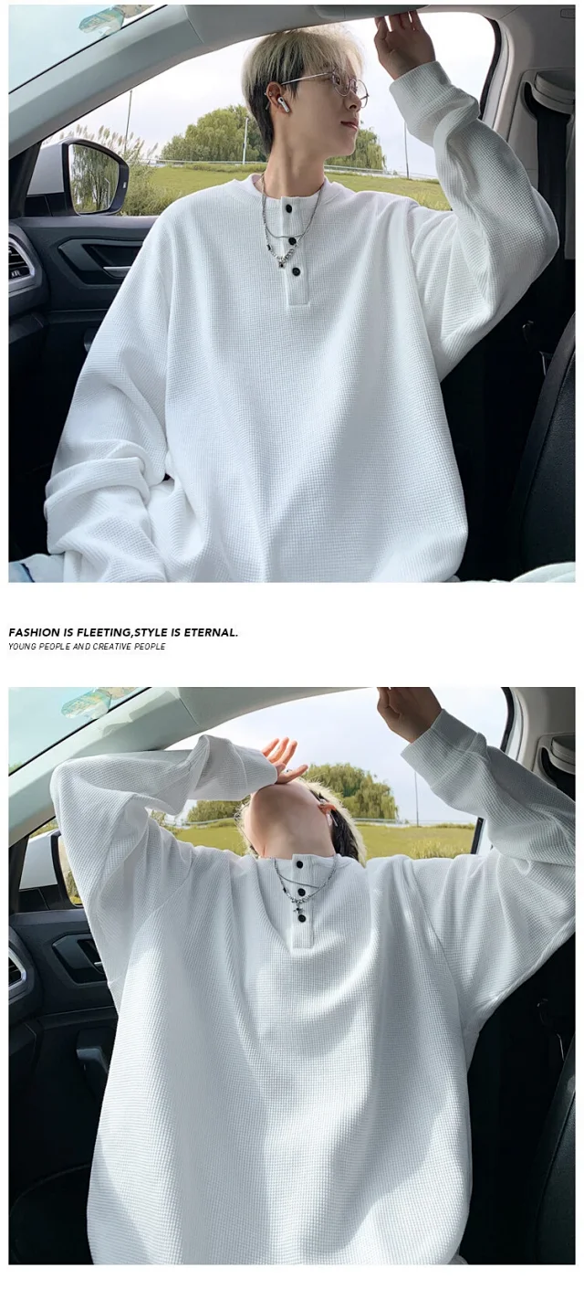 Men's Long Sleeve Waffle Thermal Tee Detail