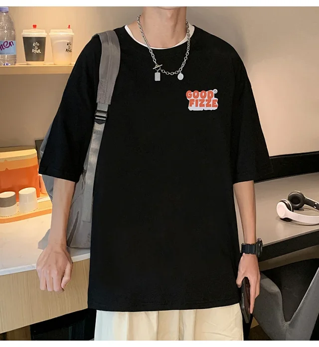 Men's Summer Oversize Round Neck Tee Detail