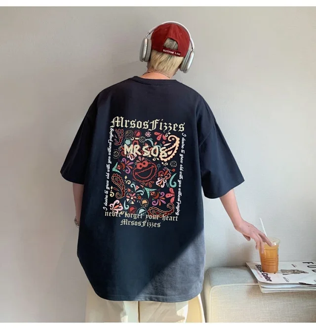 Unisex American Retro Heavyweight Cotton Tee Detail